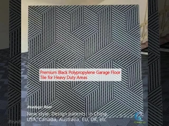 भारी शुल्क क्षेत्रों के लिए प्रीमियम ब्लैक पॉलीप्रोपाइलीन गैरेज फर्श टाइल