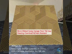 18 मिमी रिब्ड इपॉक्सी गेराज फर्श टाइल आसान सफाई रासायनिक/तेल/कलंक प्रतिरोधी