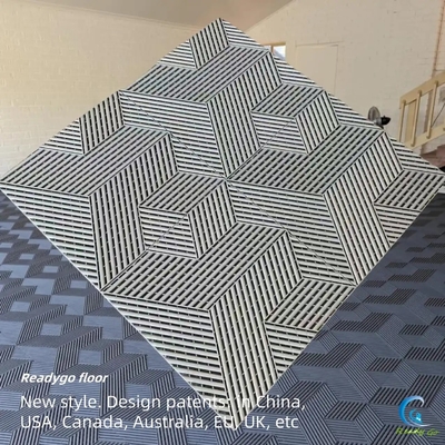 15.75 इंच काली टाइलें सुरक्षा के लिए जलरोधक गैरेज फर्श कवर